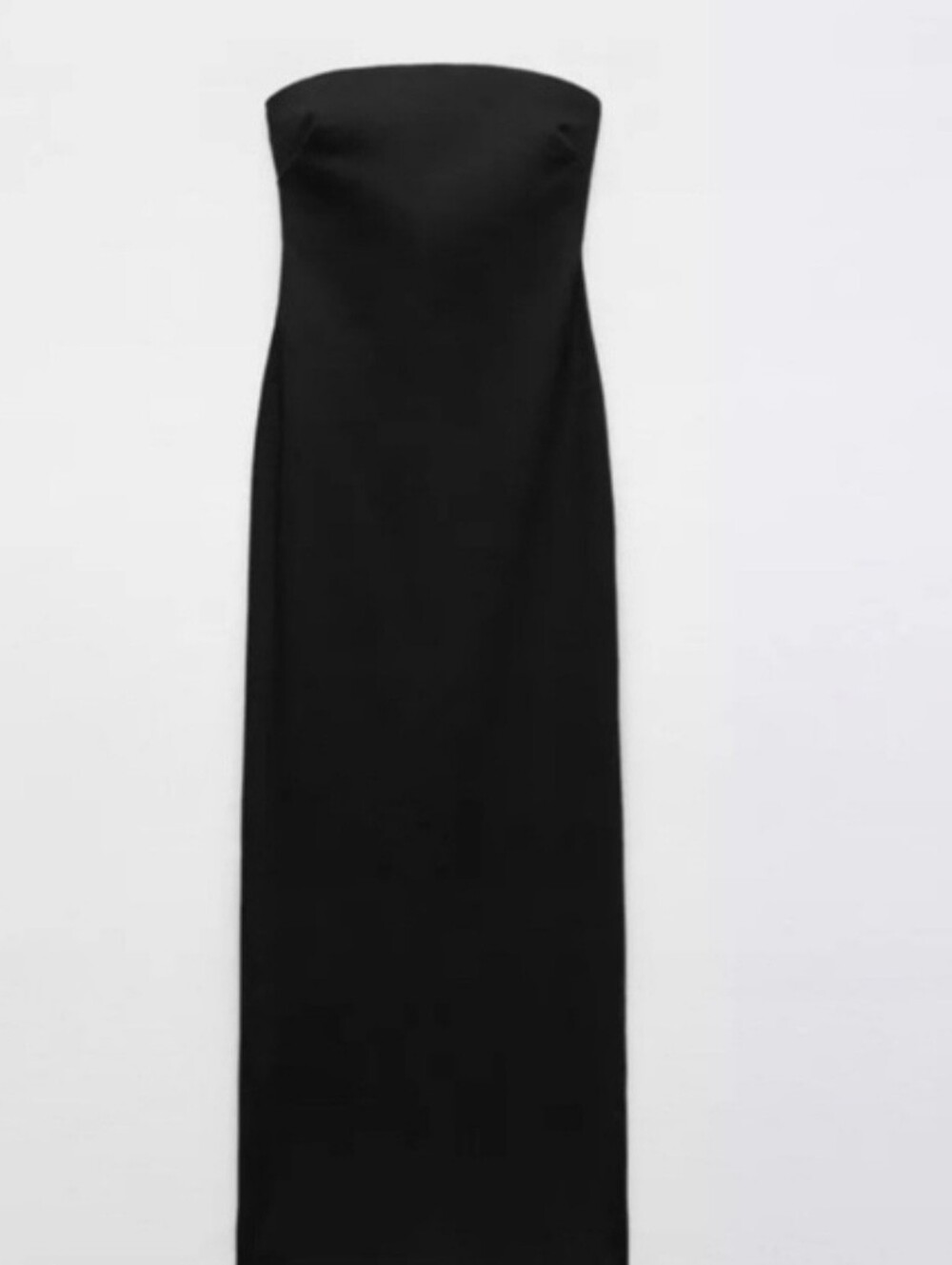 Zara Strapless Black Denim Maxi Dress Size S
